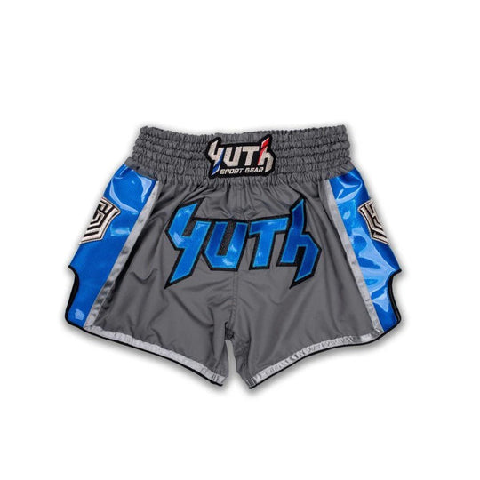 Yuth Hologram Muay Thai Shorts - Grey/Blue