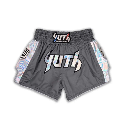 Yuth Hologram Muay Thai Shorts - Grey/Silver