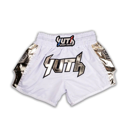 Yuth Hologram Muay Thai Shorts - White/Gold