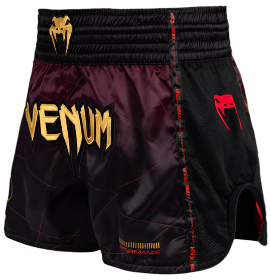 Venum Tactical XT Muay Thai Shorts - Black/Burgundy/Gold