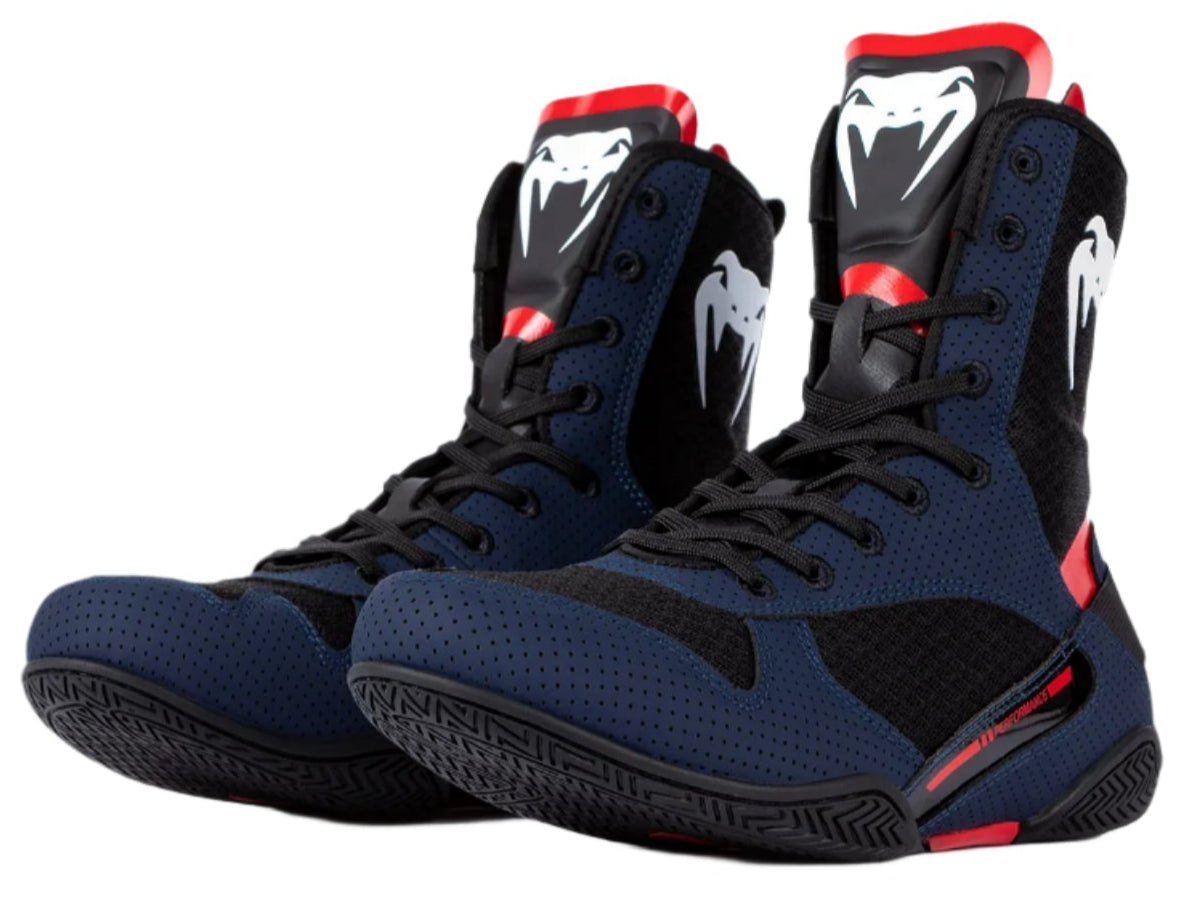 Venum Elite Boxing Shoes - Navy/Black/Red