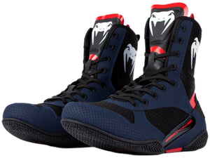 Venum Elite Boxing Shoes - Navy/Black/Red
