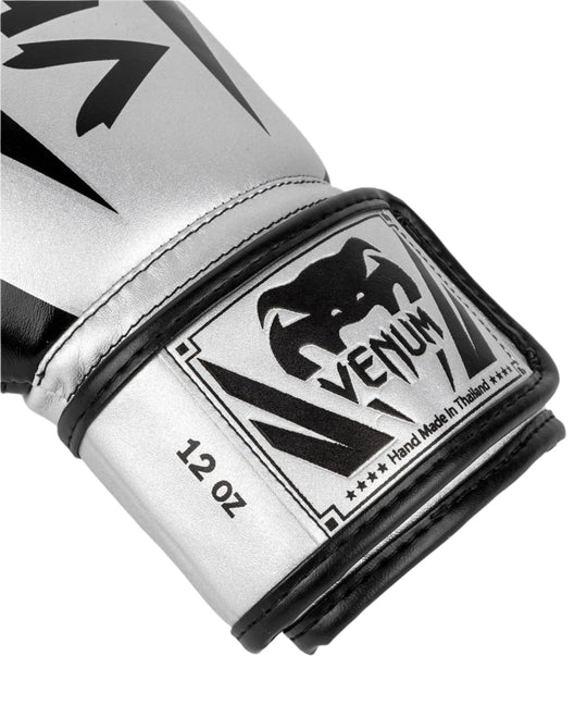 Venum Elite Boxing Gloves - Silver/Black