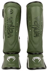 Venum Elite Evo Shinguards - Khaki/Silver