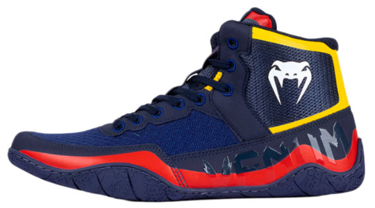 Venum Elite Wrestling Shoes - Blue/Yellow