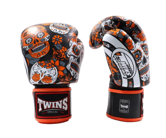 Twins Special Skull Boxing Gloves - Orange