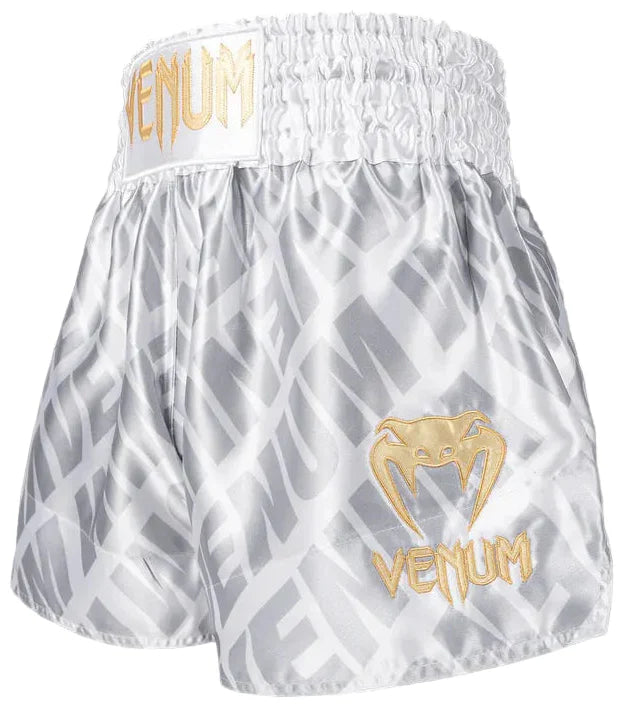 Venum x Contender XT Muay Thai Shorts – White/Silver