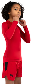 Venum Contender Kids Rashguards Long Sleeves - Cherry Red