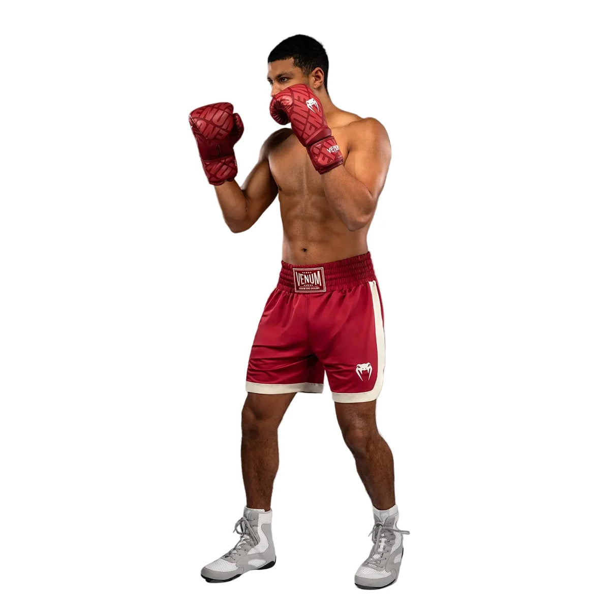 Venum Classic Boxing Shorts – Ruby Red/Ivory