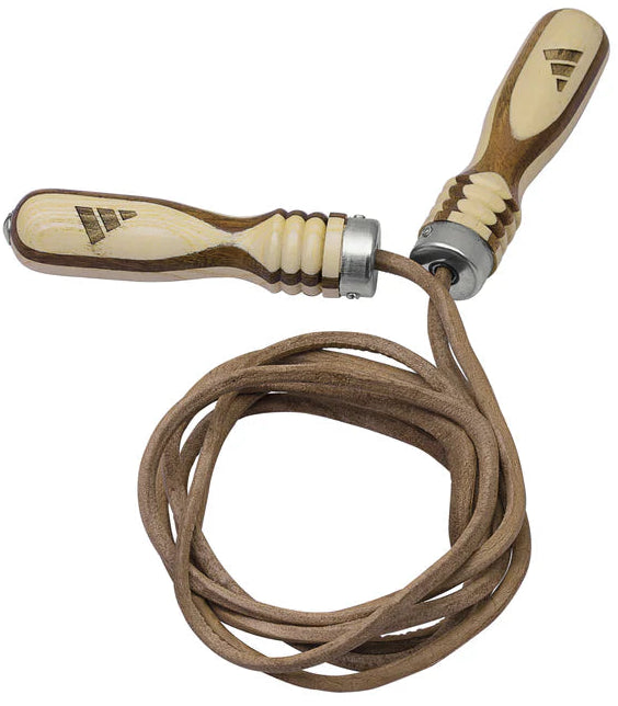 Adidas Leather Skipping Rope With Wooden Handles