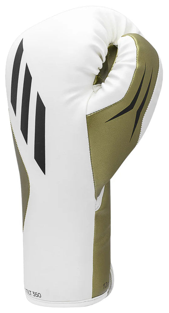 Adidas Speed Tilt 350 Lace-Up Boxing Gloves - 16 oz - White/Gold