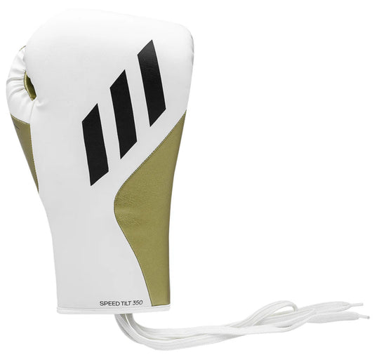Adidas Speed Tilt 350 Lace-Up Boxing Gloves - 16 oz - White/Gold