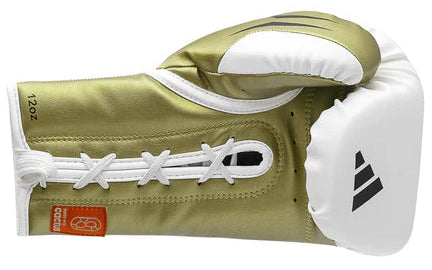 Adidas Speed Tilt 350 Lace-Up Boxing Gloves - 16 oz - White/Gold