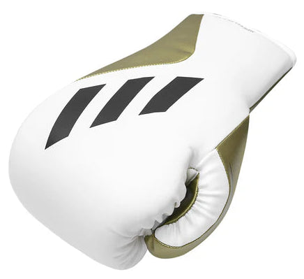 Adidas Speed Tilt 350 Lace-Up Boxing Gloves - 16 oz - White/Gold