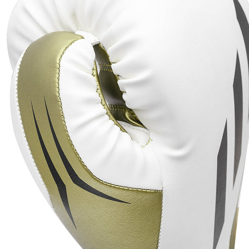 Adidas Speed Tilt 350 Lace-Up Boxing Gloves - 16 oz - White/Gold