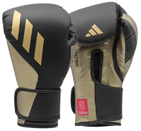 Adidas Speed Tilt 350 Strap Boxing Gloves - Black/Gold