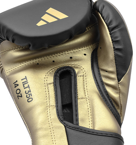 Adidas Speed Tilt 350 Strap Boxing Gloves - Black/Gold