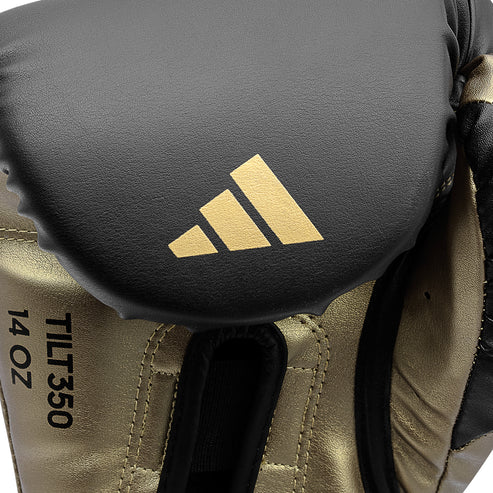 Adidas Speed Tilt 350 Strap Boxing Gloves - Black/Gold
