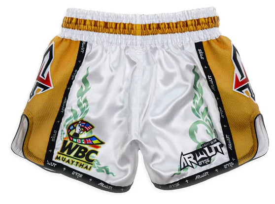 Arwut x WBC Limited Edition Muay Thai Shorts - White True Grit