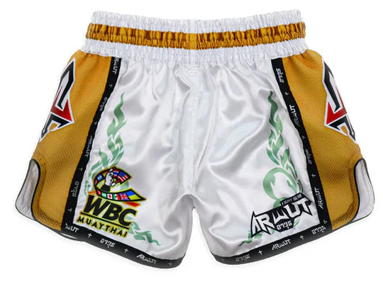 Arwut x WBC Limited Edition Muay Thai Shorts - White True Grit