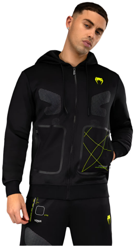Venum Training Camp 4.0 Full Zip Hoodie - Black/Neon Green