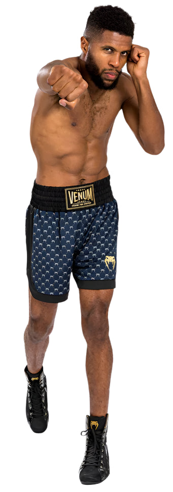 Venum Monogram Boxing Short - Black/Navy Blue