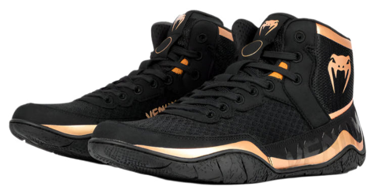Venum Elite Wrestling Shoes - Black/Bronze
