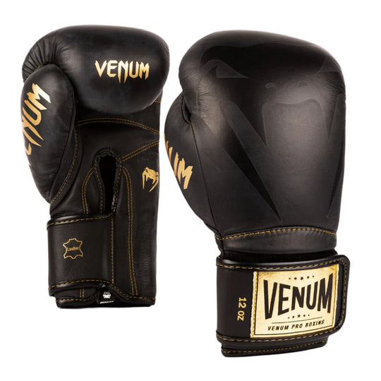 Venum Giant 2.0 Pro Boxing Gloves Velcro - Black/Black-Gold