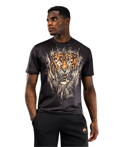 Venum Tiger Men's Dry Tech T-Shirt - Black/Neon Orange
