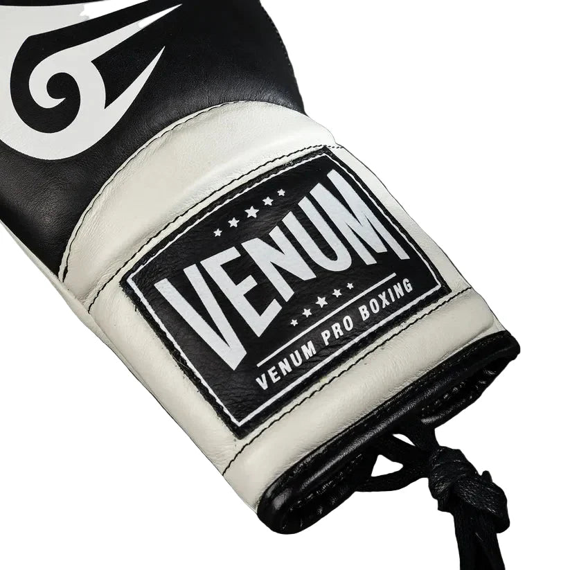 Venum Giant 2.0 Mike Tyson Pro Boxing Gloves with Laces - Deep Black/Optical White