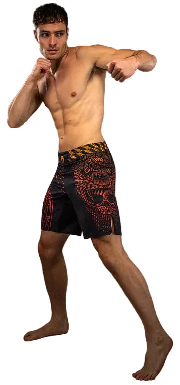 Venum Quetzal Fury Fightshorts - Black/Fury Red/ Tangerine