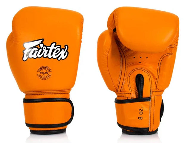Fairtex Leather Boxing Gloves - Orange