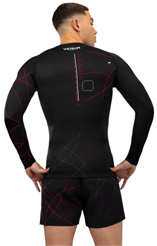 Venum Tactical XT Men's Long Sleeve Rashguard - Black/Fire Red