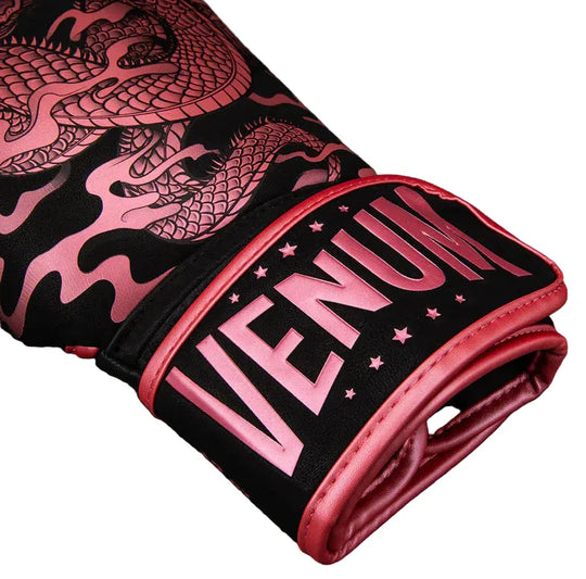 Venum Dragon's Flight Boxing Gloves Black/Metallic Pink