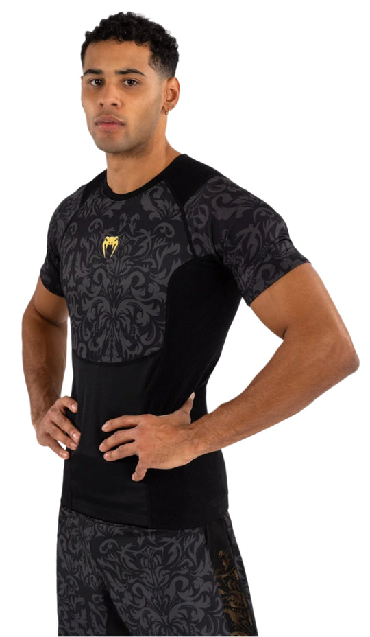 Venum X Ilia Topuria Unmatched Short Sleeve Rashguard - Black/Gold