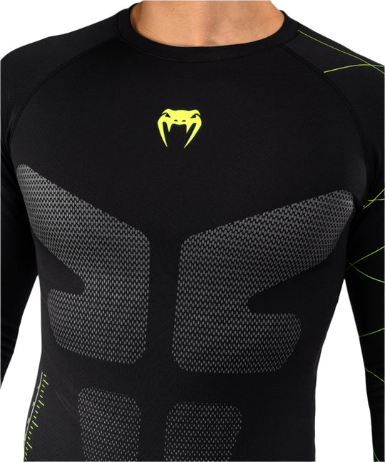 Venum Training Camp 4.0 Long Sleeve Rashguard - Black/Neon Green