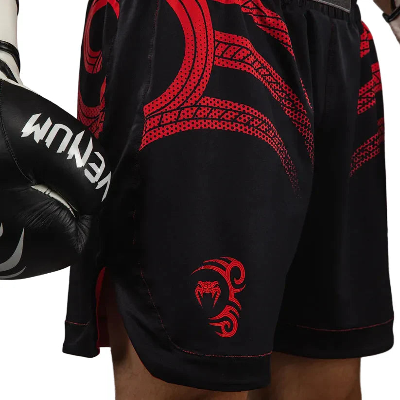 Venum x Mike Tyson Tiger Boxing Shorts - Deep Black/Intense Red