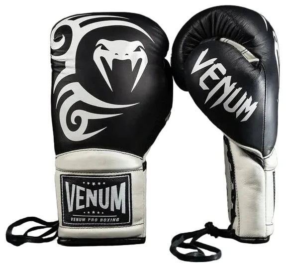 Venum Giant 2.0 Mike Tyson Pro Boxing Gloves with Laces - Deep Black/Optical White