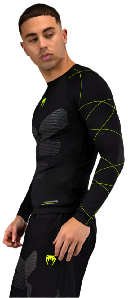 Venum Training Camp 4.0 Long Sleeve Rashguard - Black/Neon Green