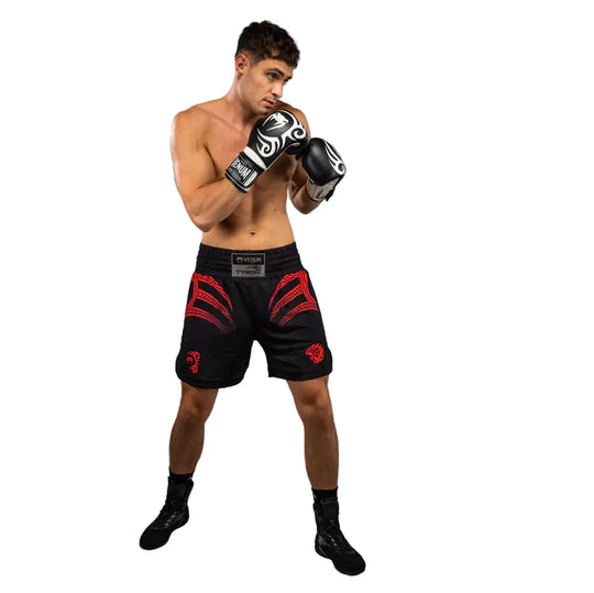 Venum x Mike Tyson Tiger Boxing Shorts - Deep Black/Intense Red