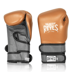 Cleto Reyes Hero Double Loop Boxing Gloves - Copper/Grey