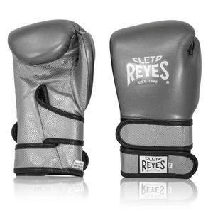 Cleto Reyes Hero Double Loop Boxing Gloves - Grey/Silver