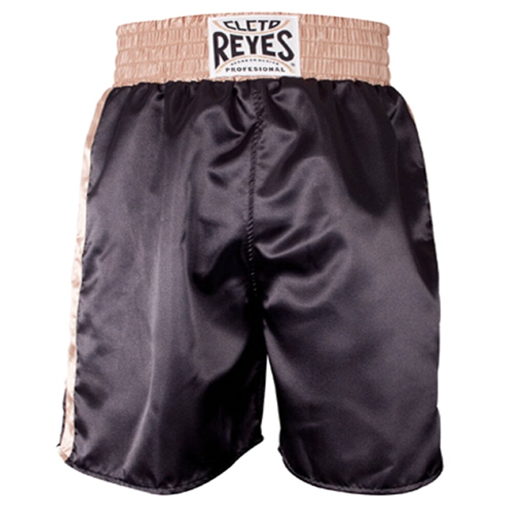 Cleto Reyes Satin Classic Boxing Trunk - Black/Gold