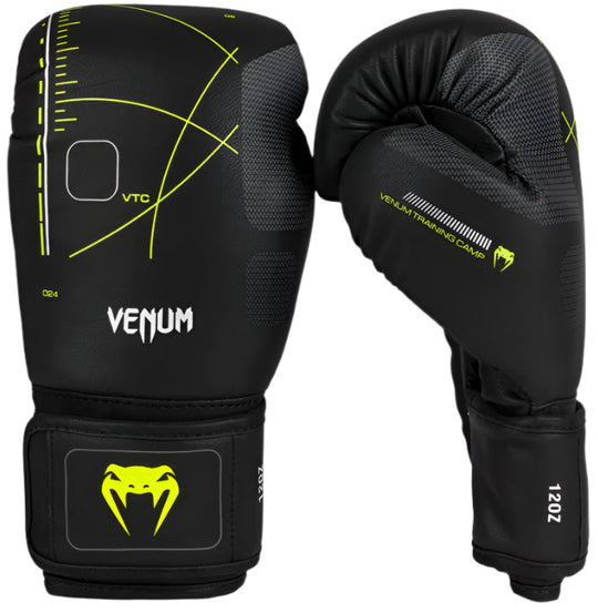 Venum Training Camp 4.0 Boxing Gloves - Black/Neon Green