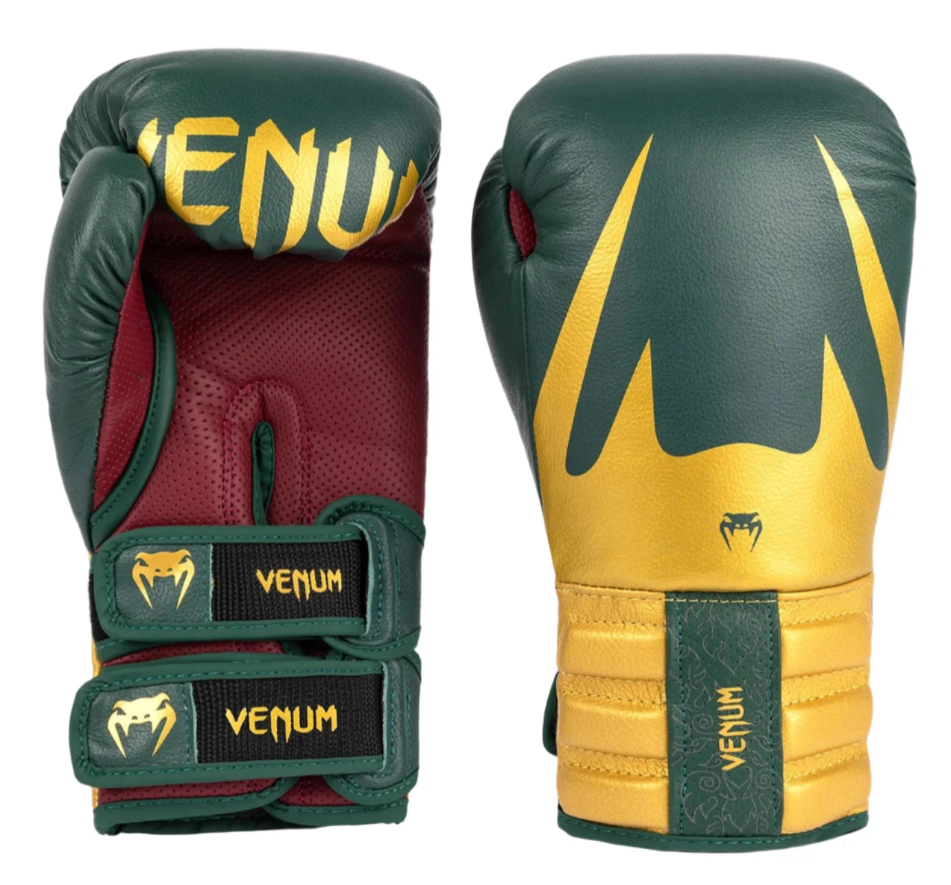Venum Reverso Boxing Gloves - Emerald Green/Gold