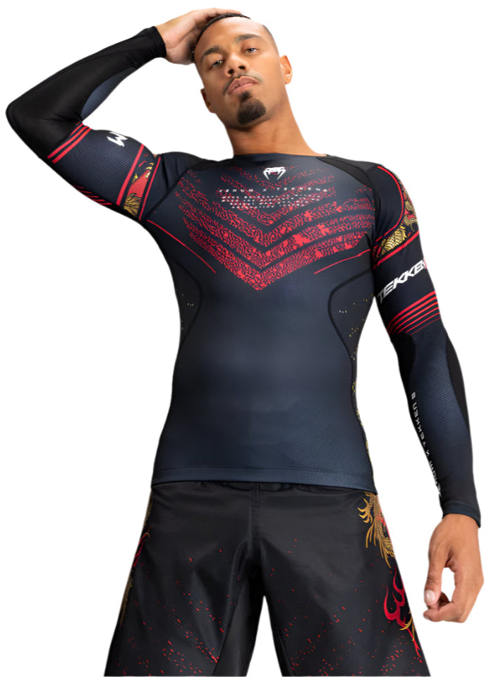 Venum X TEKKEN 8 - Marshall Law Rashguard - Black/Red/Gold