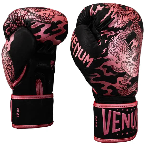 Venum Dragon's Flight Boxing Gloves Black/Metallic Pink