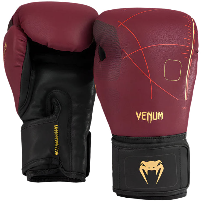 Venum Tactical XT Boxing Gloves - Black/Burgundy/Gold