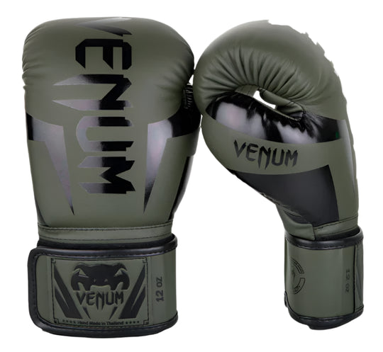 Venum Elite Boxing Gloves - Khaki/Black