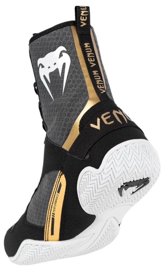 Venum Elite Boxing Shoes - Black/White/Gold